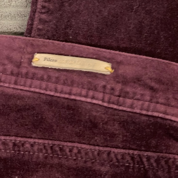 Pilcro Stet Skinny Velvet Burgundy Pants Sz 28 - Picture 5 of 6